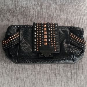 Christian Audigier  Metal Black Clutch